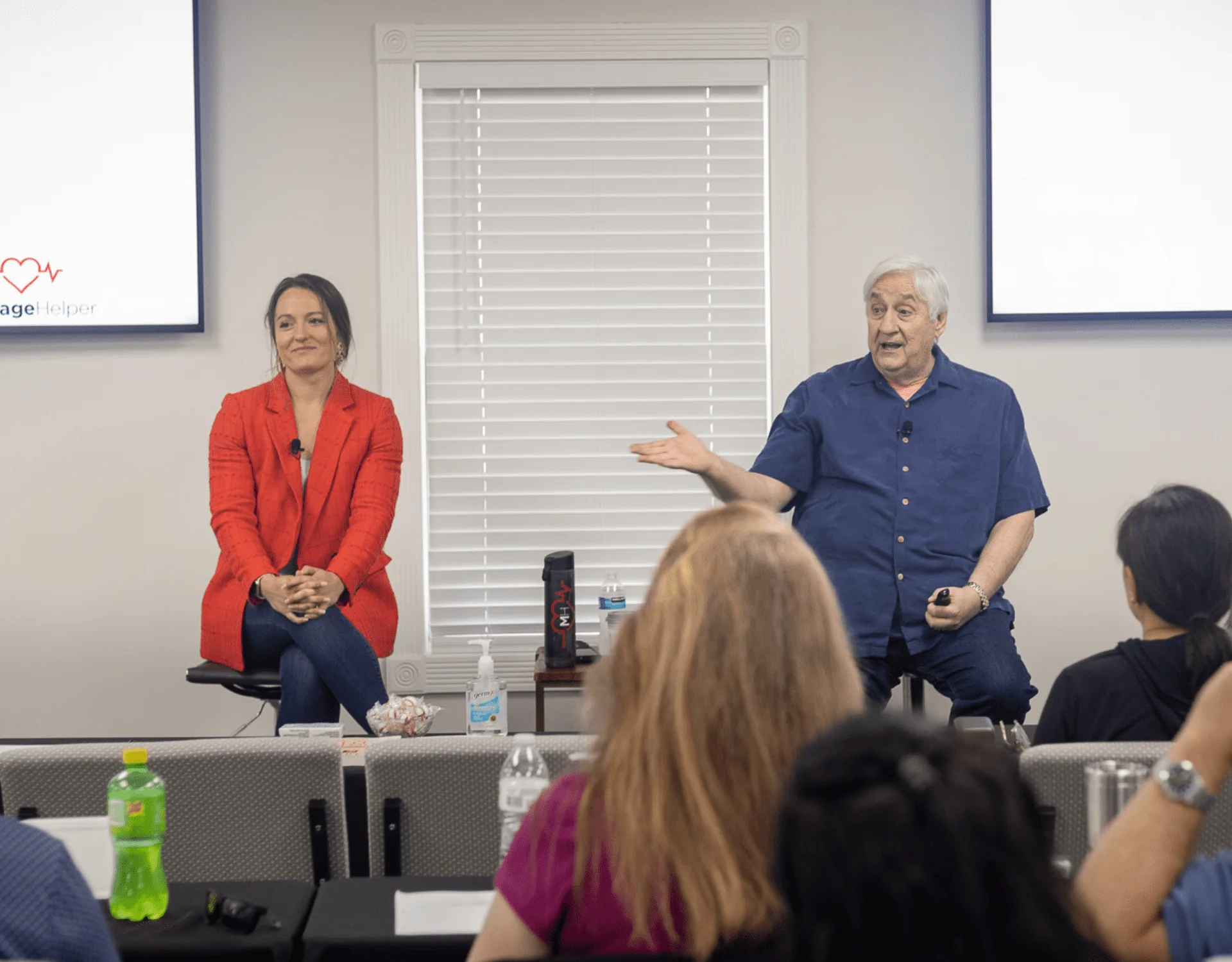Dr. Kimberly Beam Holmes and Joe Beam teaching a Marriage Helper workshop